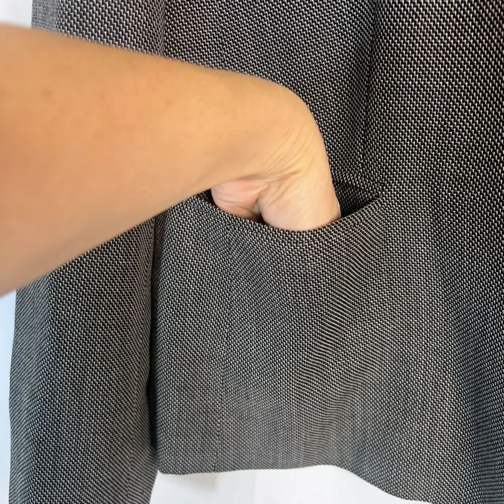 Dressbarn Black Subtle Pattern Wool Blend Lightweight Suit Blazer Jacket Size 16 - Picture 6 of 10